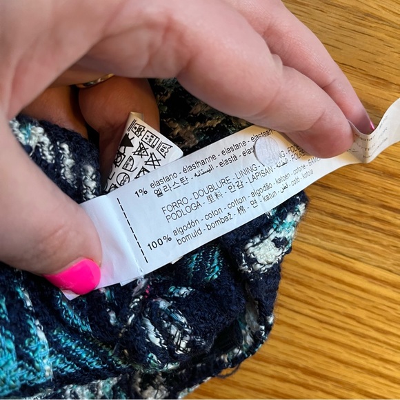 Zara blue herringbone skort size 13-14 - Picture 7 of 7